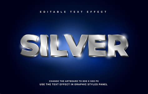 Silver Text Effect Vector Images .